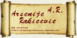 Arsenije Rakićević vizit kartica